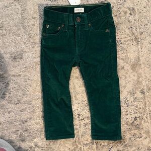 Crewcuts Forest Green Corduroy Kids Trousers